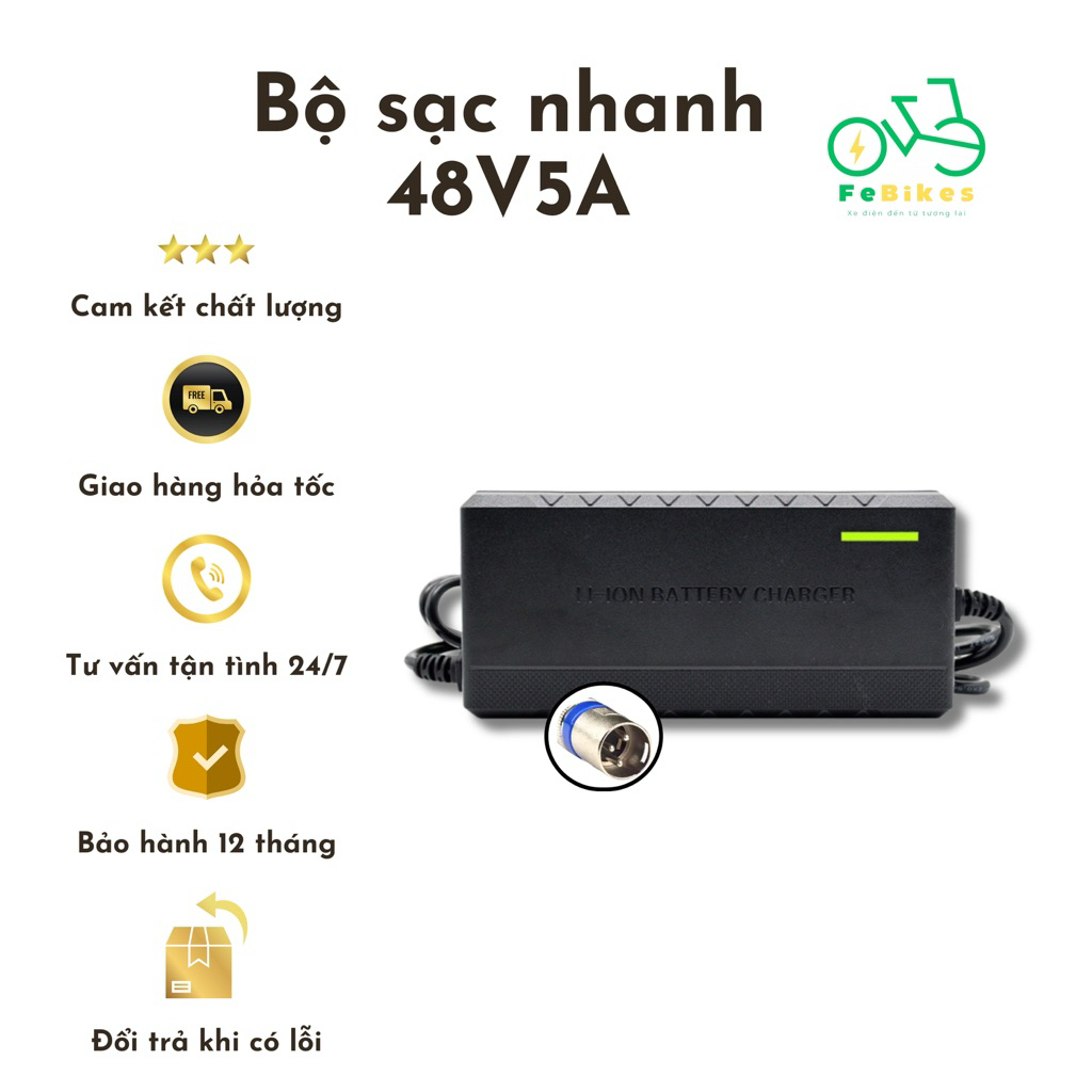 Sạc nhanh xe điện cho pin lithium 54.6V 5A - Tự ngắt